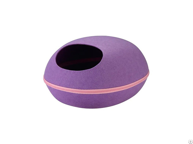 Egg Shaped Oval Cat Felt Bed With Removable Cover
