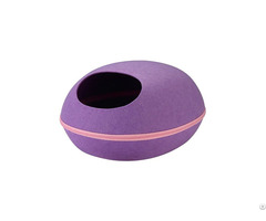 Egg Shaped Oval Cat Felt Bed With Removable Cover