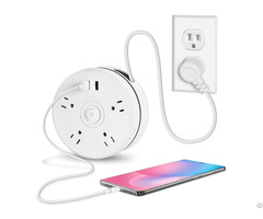 Enrolchain Power Strip With 4 Ac Outlets 2 Usb A Ports