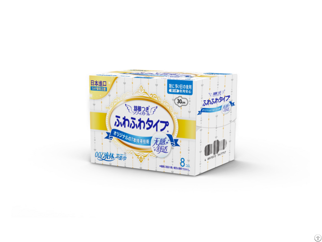 Tsuki Liquid Sanitary Pad 300 Mm 8 Piece In Box 24 Boxes Per Carton Night Use