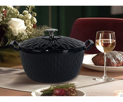 Professional Ripple Design Cast Iron Dutch Oven For Even Cooking