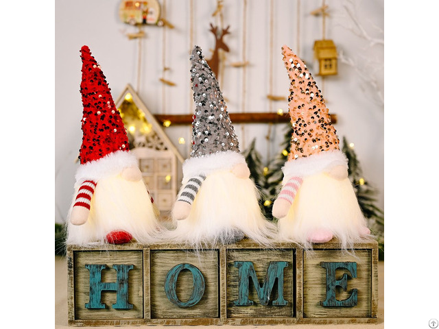 Enrolchain Christmas Plush Gnome Ornaments With Led Lights