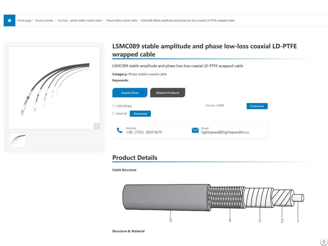 Lsmc089 Phase Stable Coaxial Cable