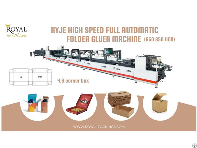Ryje High Speed Full Automatic 4 6 Corner Folder Gluer Machinery 650 850 1100