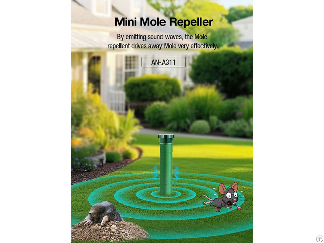 Mole Mouse Repeller Ipx4 Waterproof For Garden And Yard Pest Control