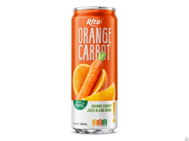 Rita Premium Orange Carrot Blend Natural Glow 320ml Sleek Can