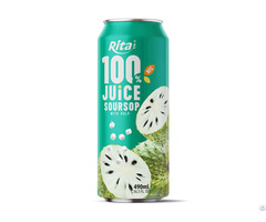 Rita 100% Juice Soursop With Pulp 490ml Can Unique Exotic Flavor