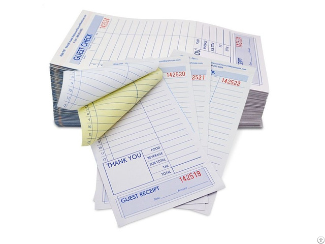 Three Ply Guest Check Book Note Pads For Servers
