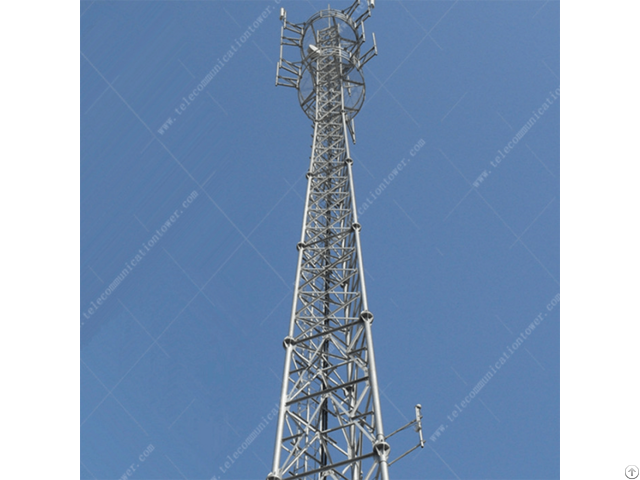 China 3 Legged Tubular Lattice Steel Telecommunication Tower