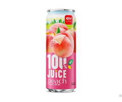 100% Peach Juice 320ml Sleek Can