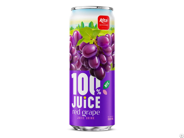 100% Red Grape Juice 320ml Sleek Can