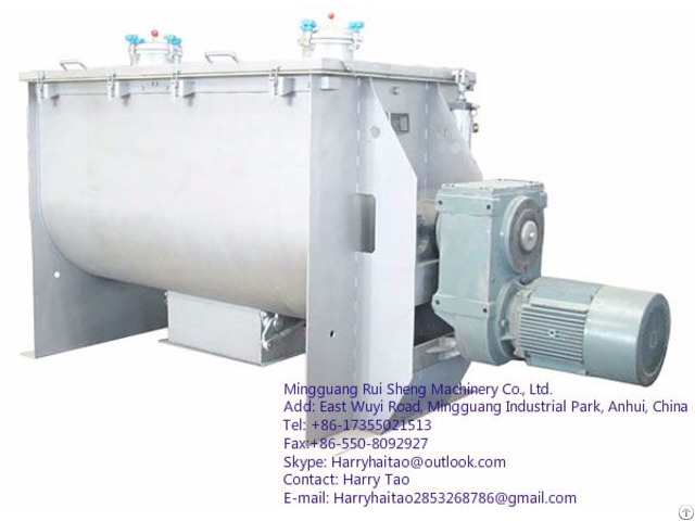 Horizontal Double Ribbon Blender Powder Liquid Mixer