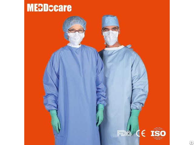 Hospital Medical Sterilized Scrub Surgeon Gown Disposable Cloth Surgical Gowns With Velcro Back