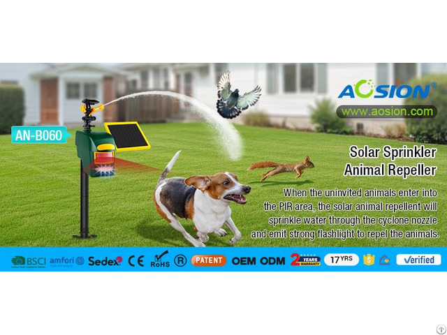 Multifunctional Sprinkler Pir Sensor Outdoor Deer Birds Dog Repellent