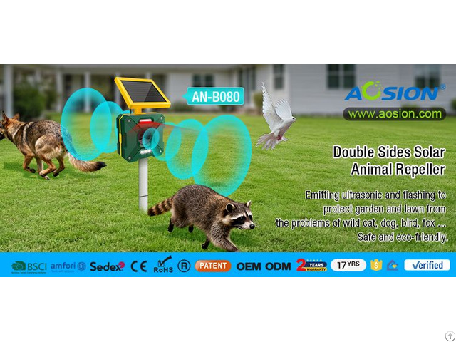 Garden Double Sides Solar Animal Deterrent Cat Dog Bird Deer Repellent