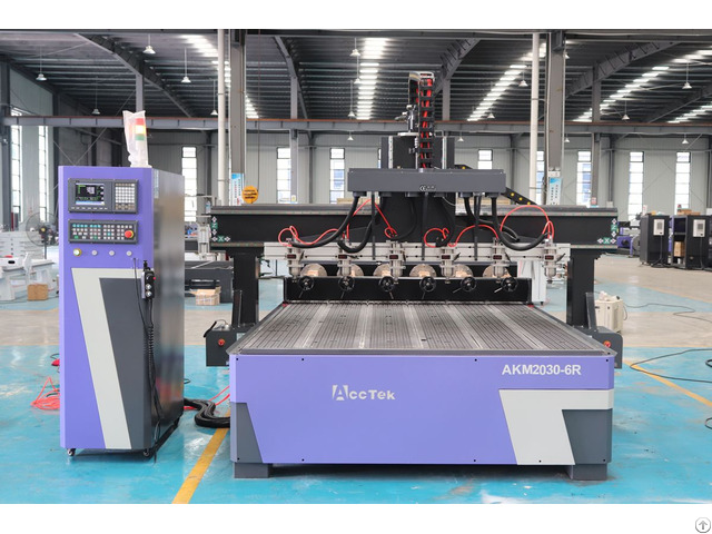Acctek Multi Head Cnc Router With Rotary Axis