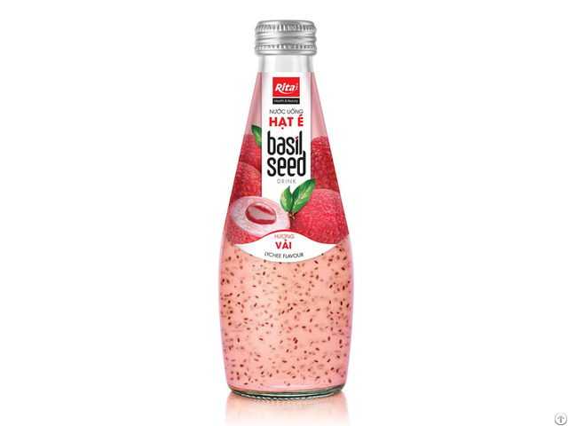 Rita Basil Seed Drink With Lychee Flavor 290ml Glass Bottle
