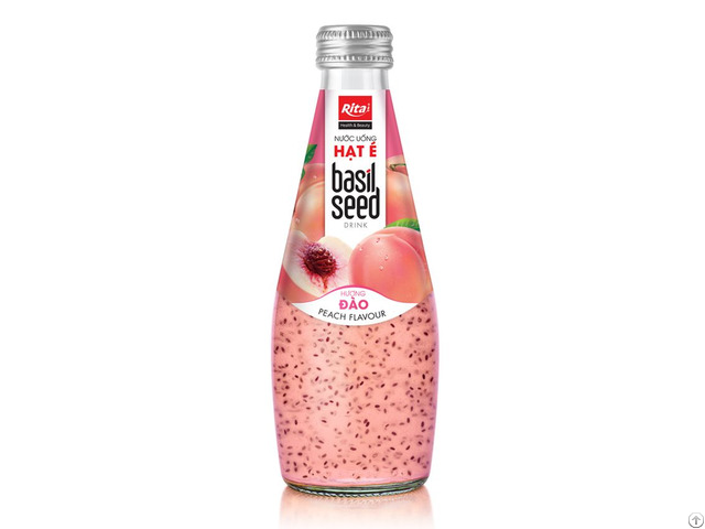 Rita Basil Seed Drink With Peach Flavor 290ml Glass Bottle