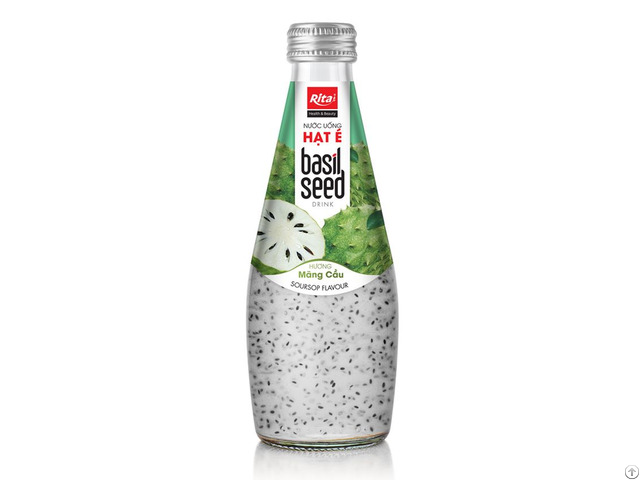 Rita Basil Seed Drink With Soursop Flavor 290ml Glass Bottle