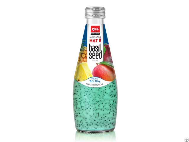 Rita Basil Seed Drink With Mixed Fruit Flavor 290ml Glass Bottle