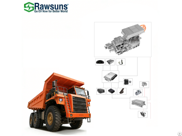 Rawsun 800kw 1160kw Pmsm Motor Amt Standard Ev Conversion Kit 165 Tons Mining Heavy Duty Truck