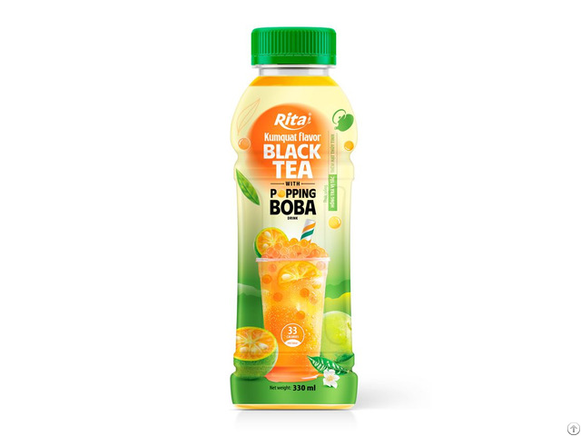 Popping Boba Black Tea With Kumquat Flavor