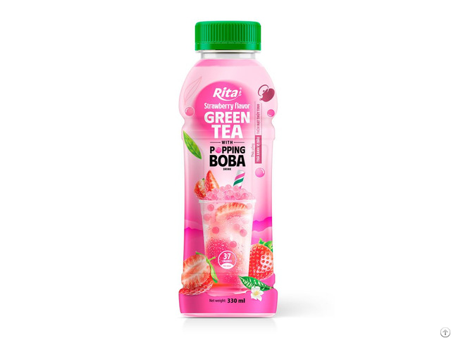 Popping Boba Black Tea With Strawberry Flavor