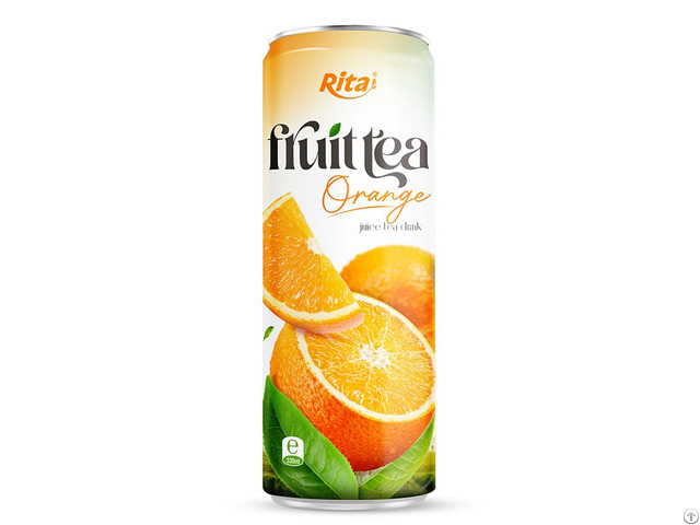 330ml Sleek Can Orange Green Tea Drink