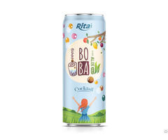 330ml Sleek Can Boba Drink With Aloe Pulp Cocktail Flavor