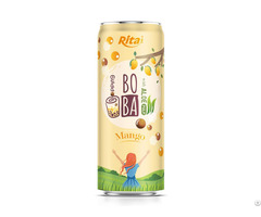 330ml Sleek Can Boba Drink With Aloe Pulp Mango Flavor