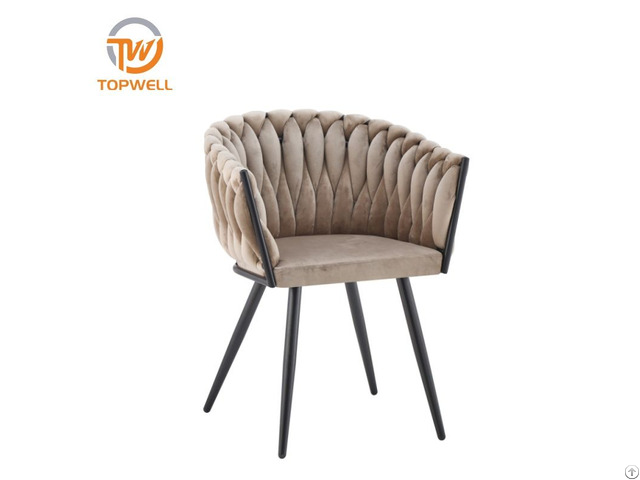 Dining Chair Velvet Seat Powder Coating Leg Dc 7612