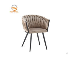 Dining Chair Velvet Seat Powder Coating Leg Dc 7612