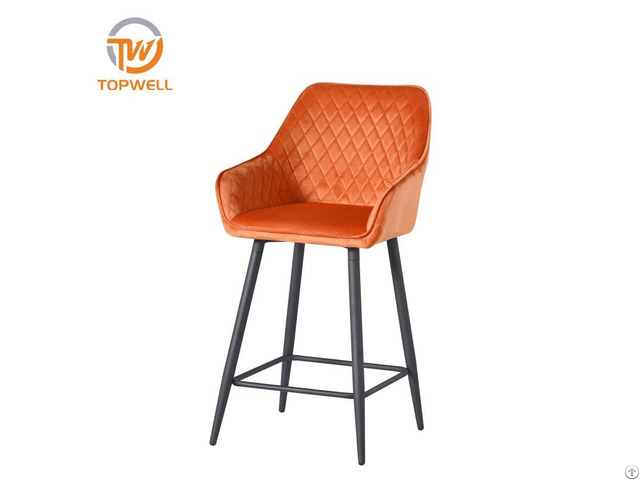 Bar Chair Fabric Seat Powder Coating Leg Dc 7209