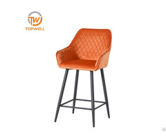 Bar Chair Fabric Seat Powder Coating Leg Dc 7209