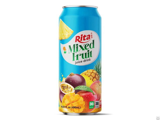 490ml Aluminum Can Nfc Mixed Fruit Juice Natural Beverage Supplier Vietnam