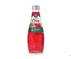 290ml Glass Bottle Chia Seed Drink With Pomegranate Flavor Premium Beverage Vietnam
