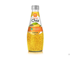 290ml Glass Bottle Chia Seed Drink With Mango Flavor Refreshing Beverage Vietnam