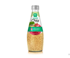 290ml Glass Bottle Chia Seed Drink With Apple Flavor Refreshing Beverage Vietnam