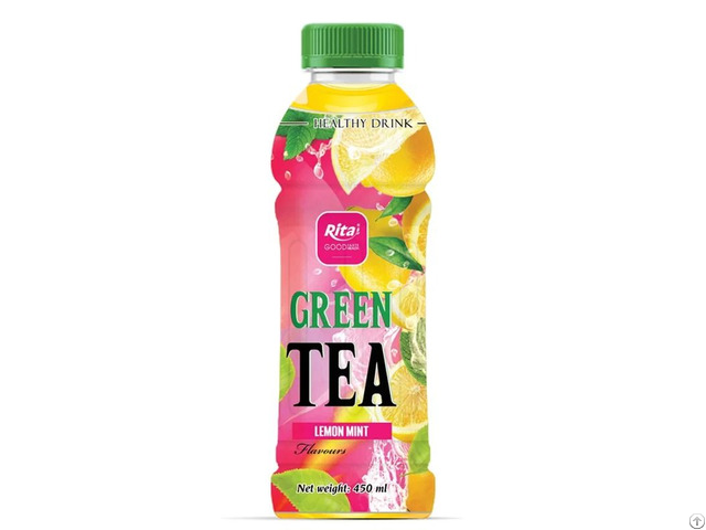 450ml Pet Bottle Lemon Mint Green Tea Refreshing Herbal Beverage Vietnam