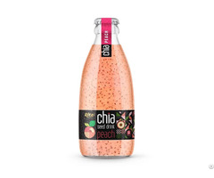 250ml Glass Bottle Chia Seed Drink With Peach Flavor Refreshing Beverage Vietnam