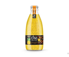 250ml Glass Bottle Chia Seed Drink With Pineapple Flavor Tropical Beverage Vietnam