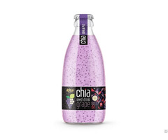 250ml Glass Bottle Chia Seed Drink With Grape Flavor Sweet Fruit Beverage Vietnam