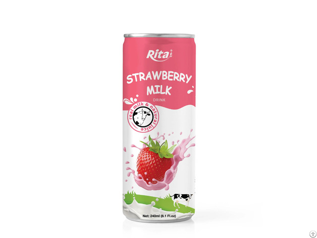 250ml Aluminum Can Strawberry Milk Drink Creamy Fruit Beverage Vietnam