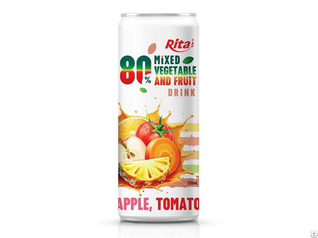 320ml Sleek Can 80% Healthy Blended Fruit And Vegetable Drink