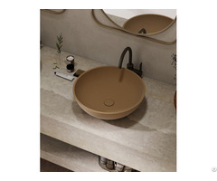 Bz06 01s Round High Quality Countertop Solid Surface Wash Basin