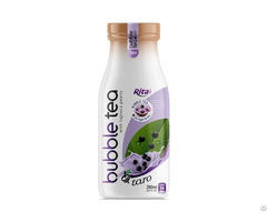 280ml Glass Bottle Taro Bubble Tea With Tapioca Pearls Ready To Drink Beverage Vietnam