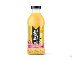 400ml Glass Bottle Chia Bubble Tea With Peach Lemonade Flavor Refreshing Beverage Vietnam