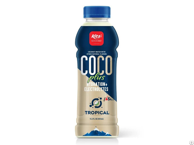 450ml Pet Bottle Coco Plus Coconut Water With Tropical Flavor Electrolyte Hydration Drink Vietnam