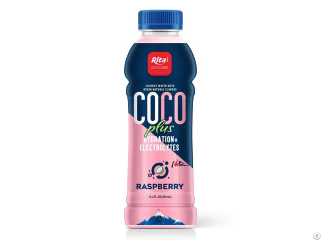 450ml Pet Bottle Coco Plus Coconut Water With Raspberry Flavor Electrolyte Hydration Drink Vietnam
