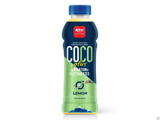 450ml Pet Bottle Coco Plus Coconut Water With Lemon Flavor Electrolyte Hydration Drink Vietnam